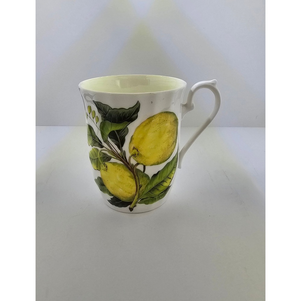 Royal Staffordshire Bone China Lemons & Leaves 10 oz Coffee Tea Cup Vintage RARE